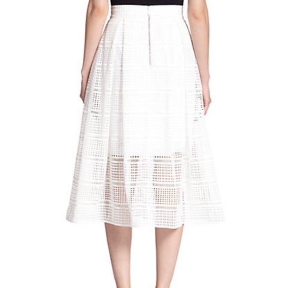 Nicholas white geometric lace A line skirt - Picture 3 of 3